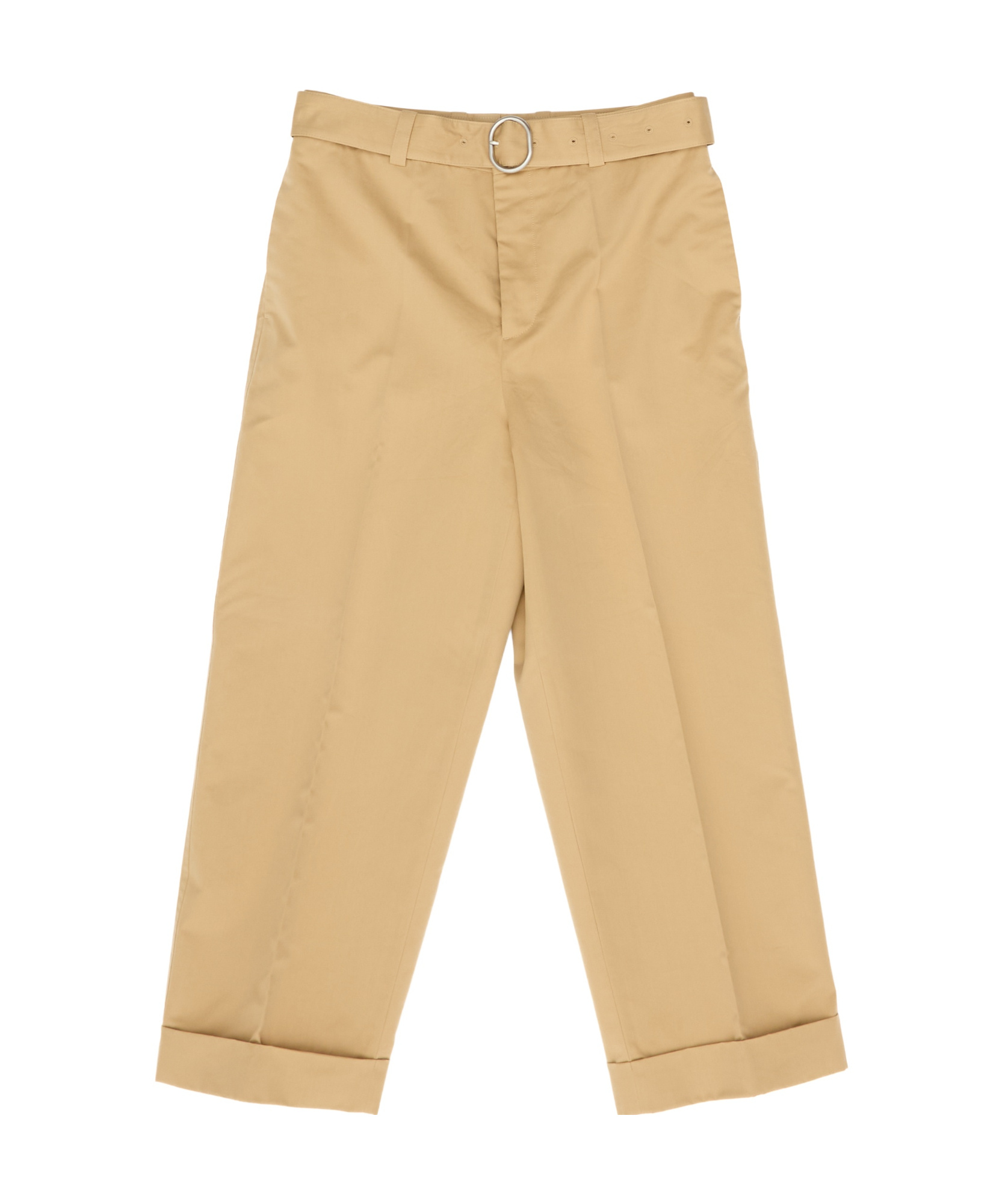 Jil Sander Belted Trousers In Nude