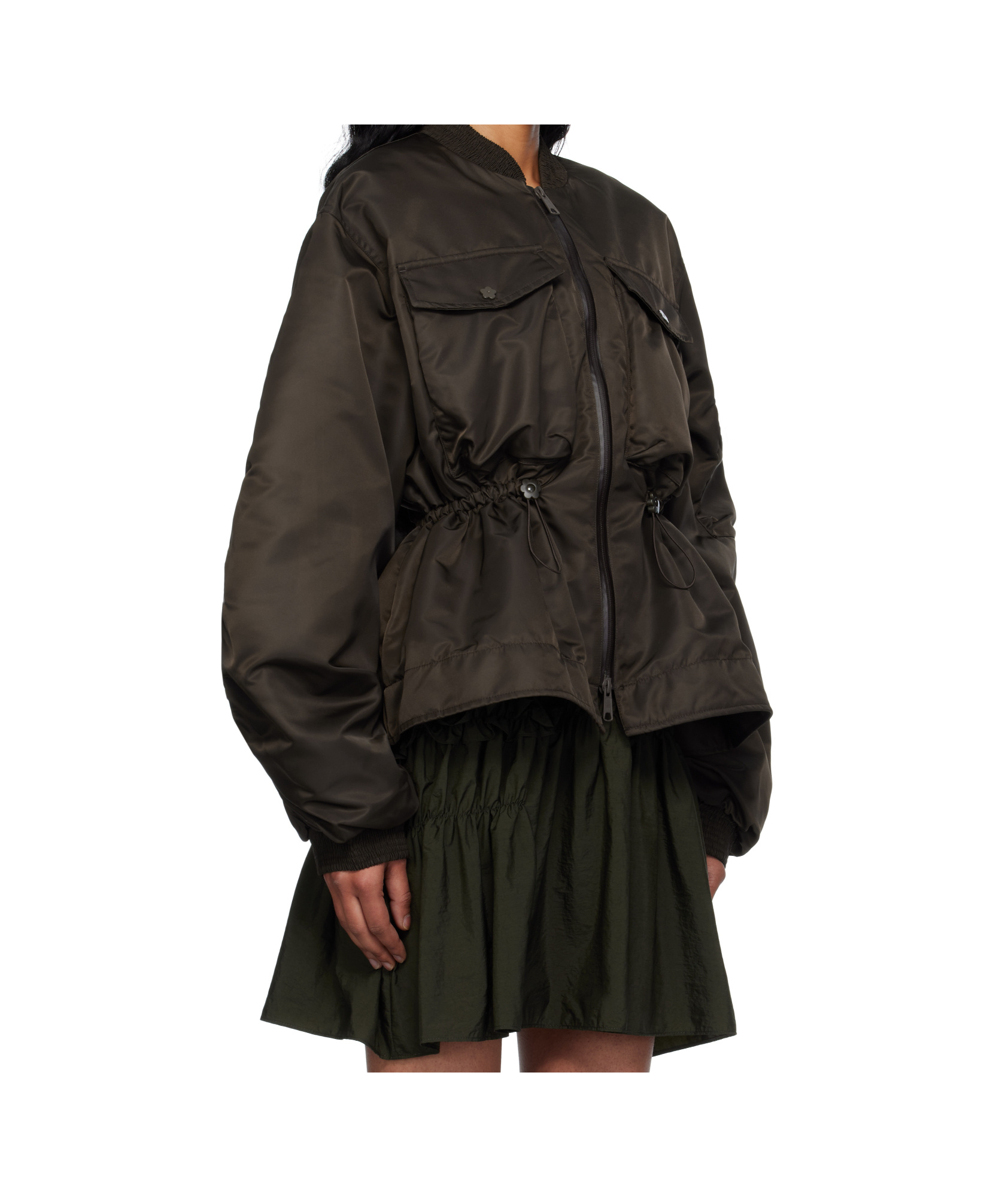 Cecilie Bahnsen Long Sleeve Bomber Jacket In Brown