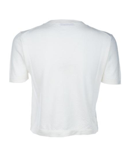 Prada Logo Cashmere T-shirt In White