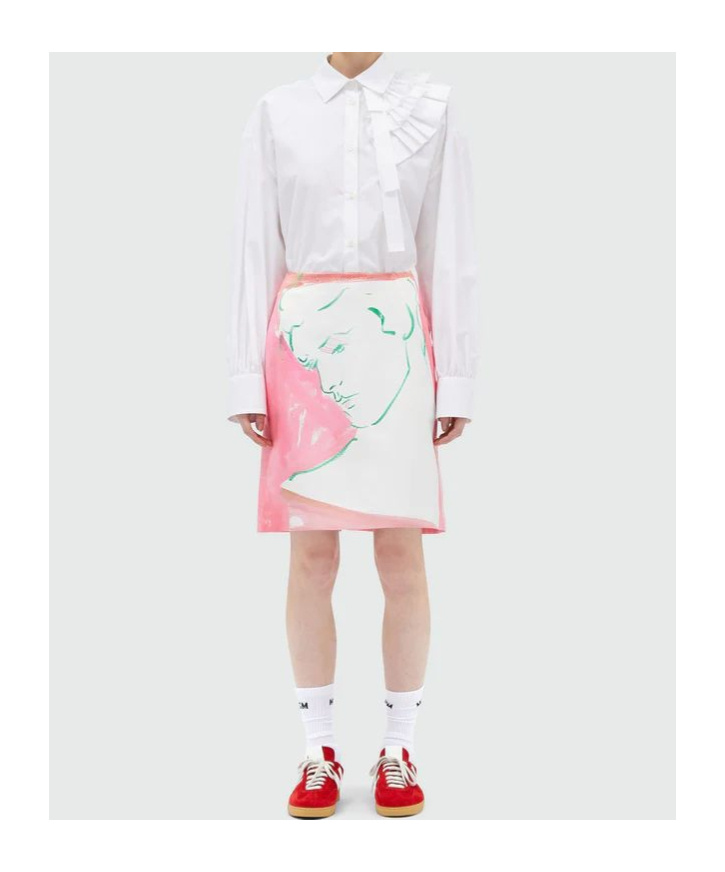 Msgm Patterned Skirt In Pink
