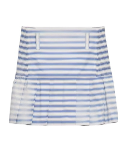 Prada Striped Poplin Mini Skirt In Blue