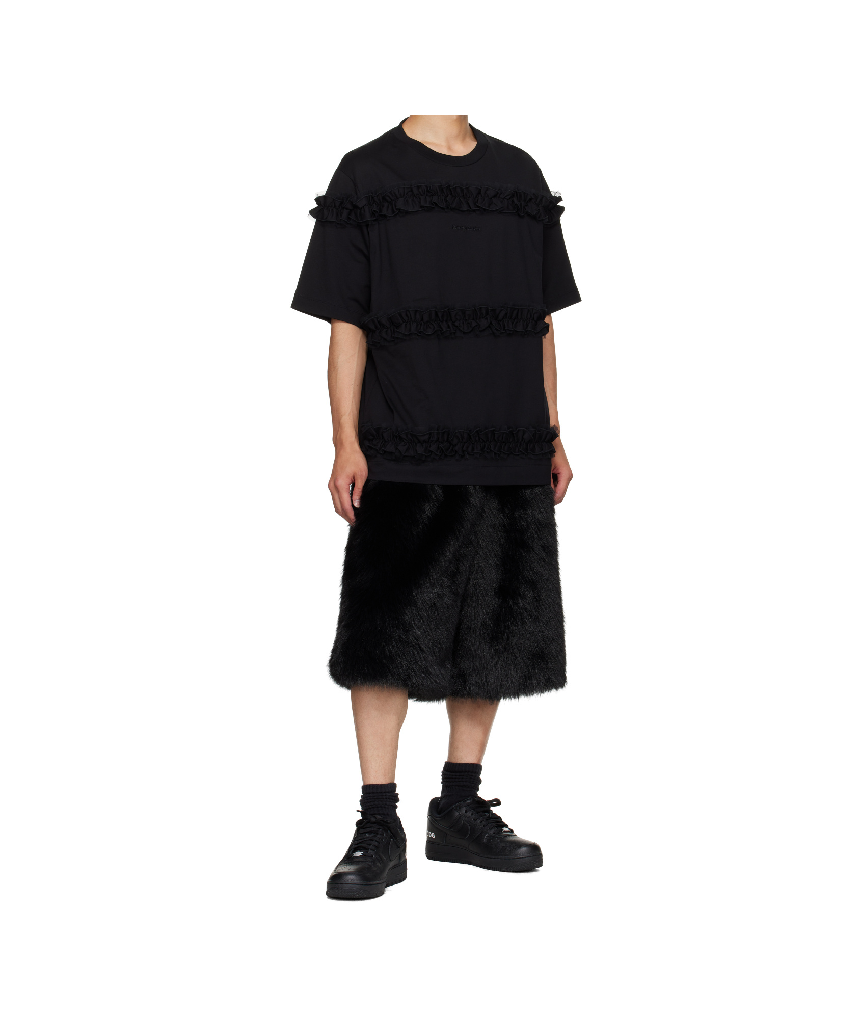 Comme Des Garçons X Nike Air Force 1 Low Sneakers In Black