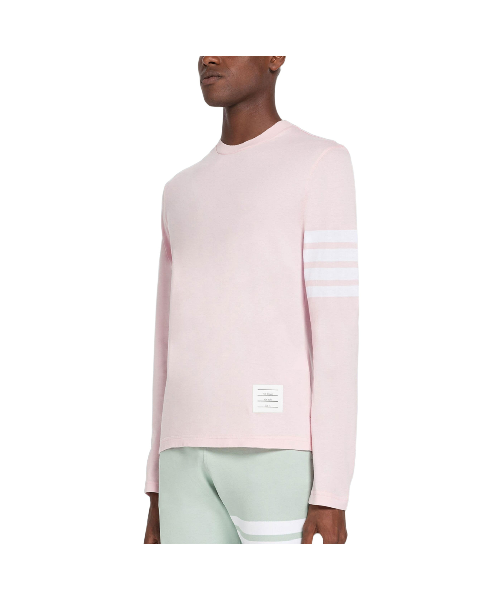 Thom Browne Hector 4-bar Long-sleeve T-shirt In Pink