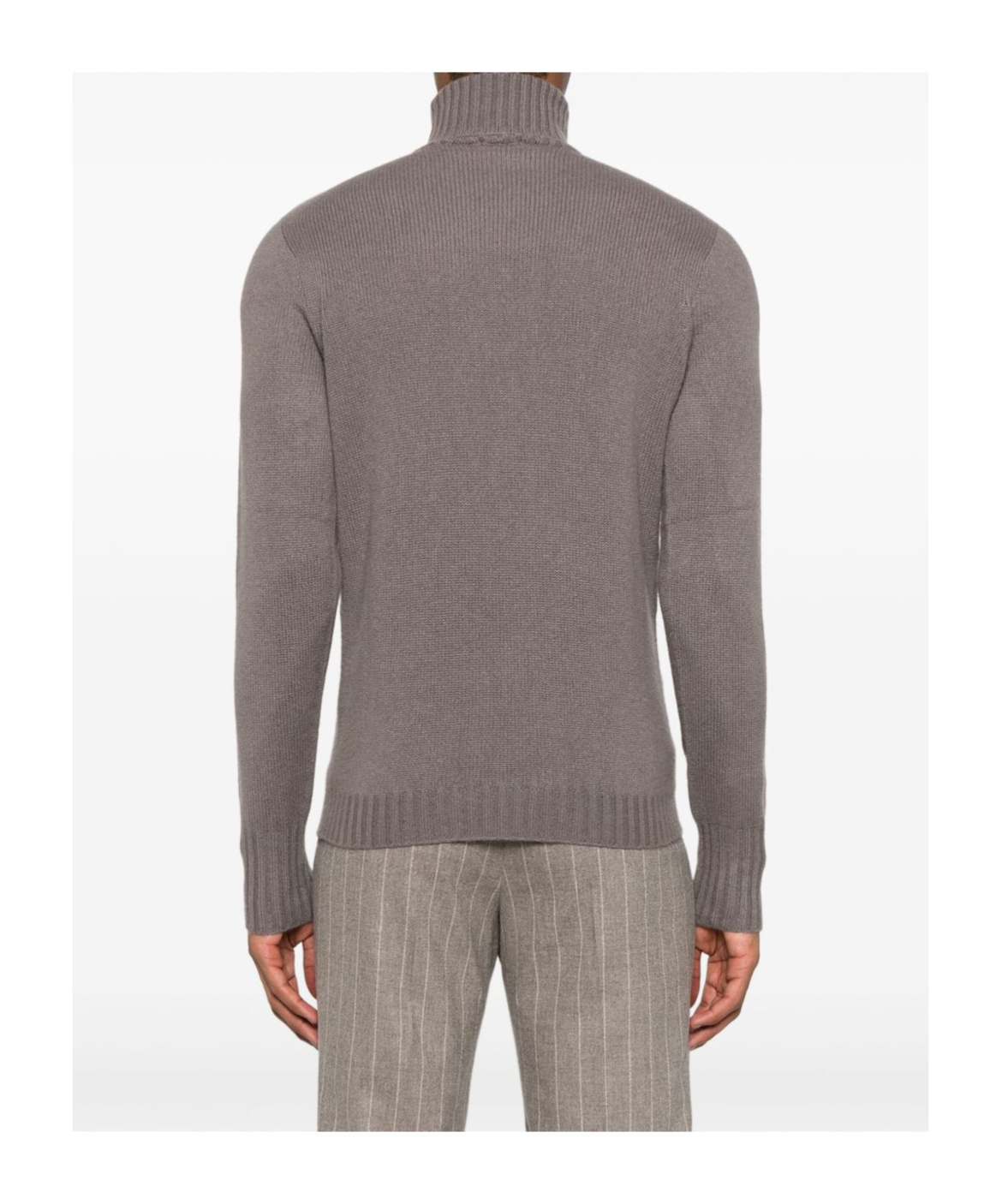Drumohr Cashmere Roll-neck Sweater In Gray