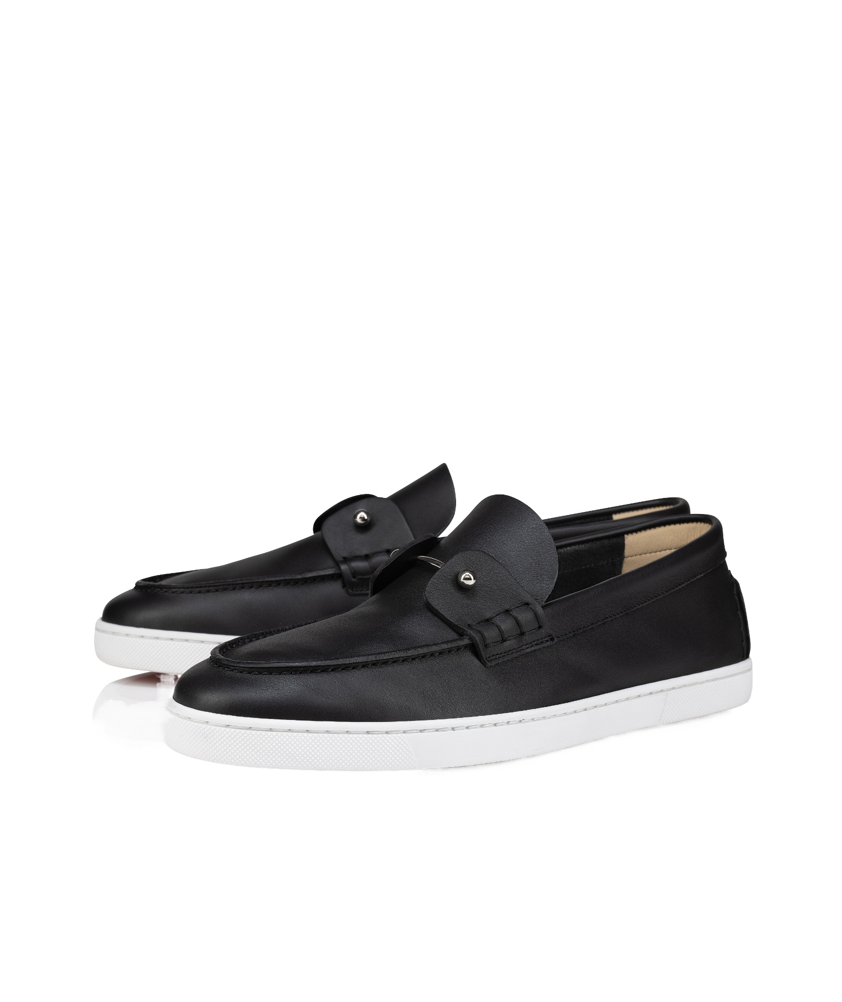 Christian Louboutin Chambeliboat Leather Boat Shoe In Black