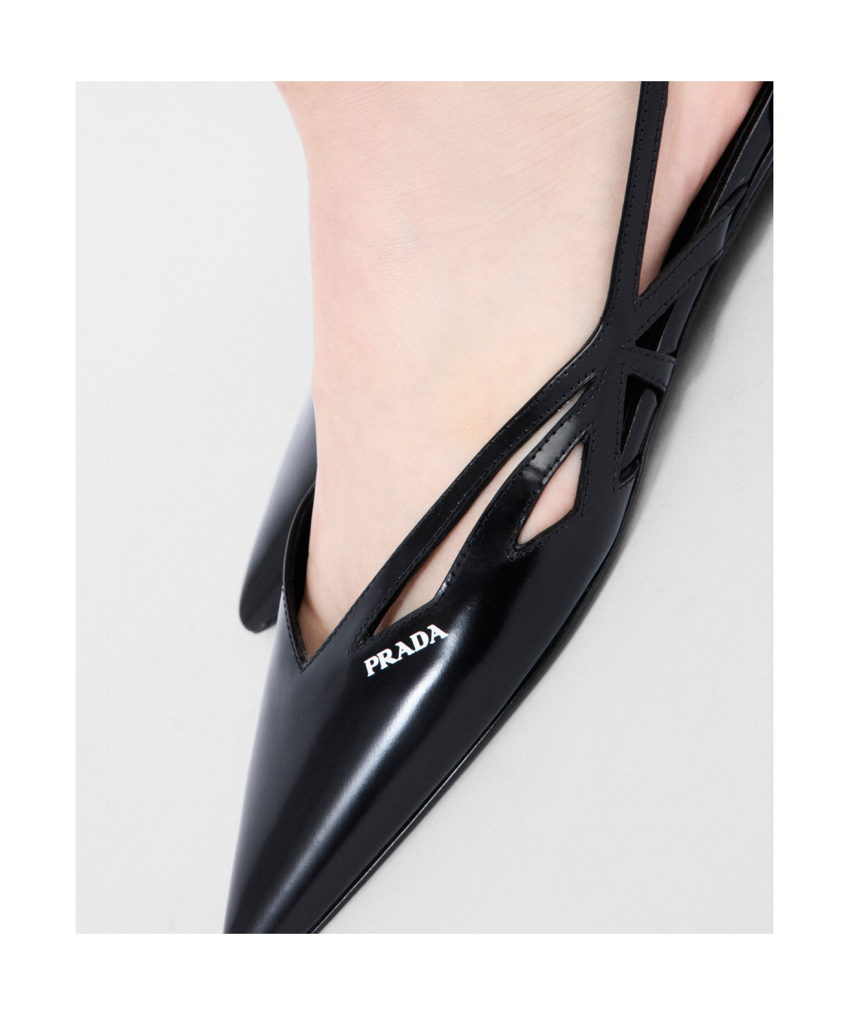 Prada Woman Black Flats In Black
