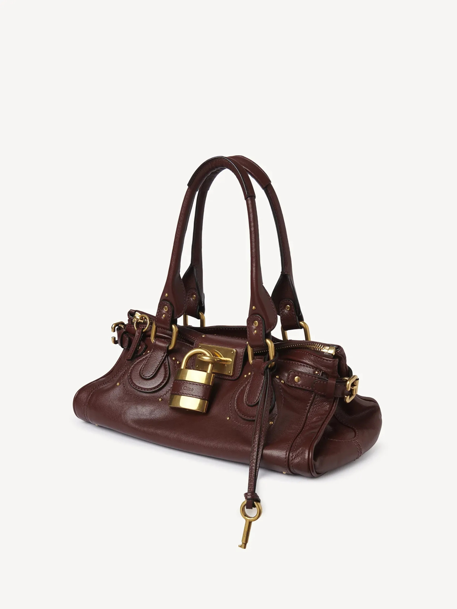 Chloé Paddington Small Leather Shoulder Bag In Brown