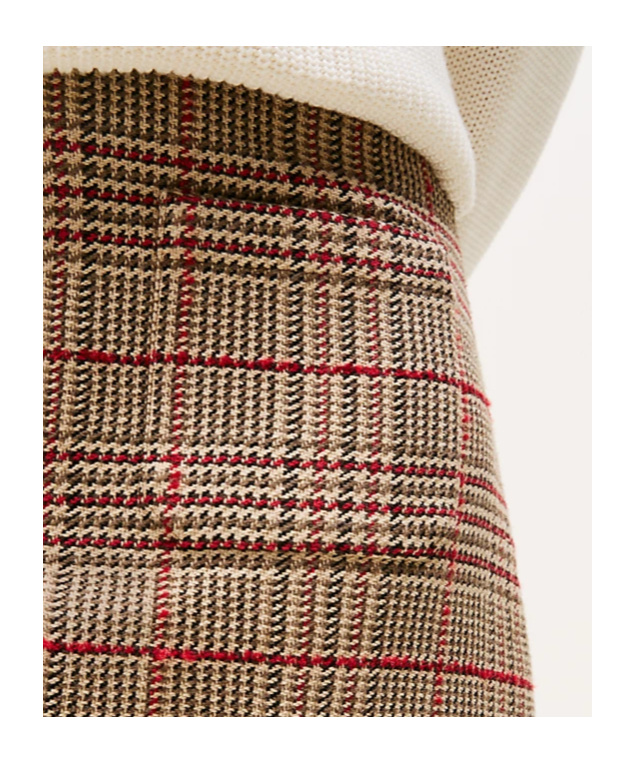 Tommy Hilfiger Check Tweed Mini Skirt In Brown