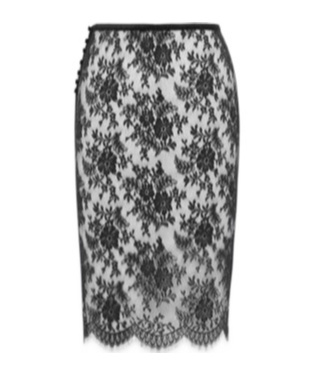 Saint Laurent Women Lace Wrap Pencil Skirt In Black