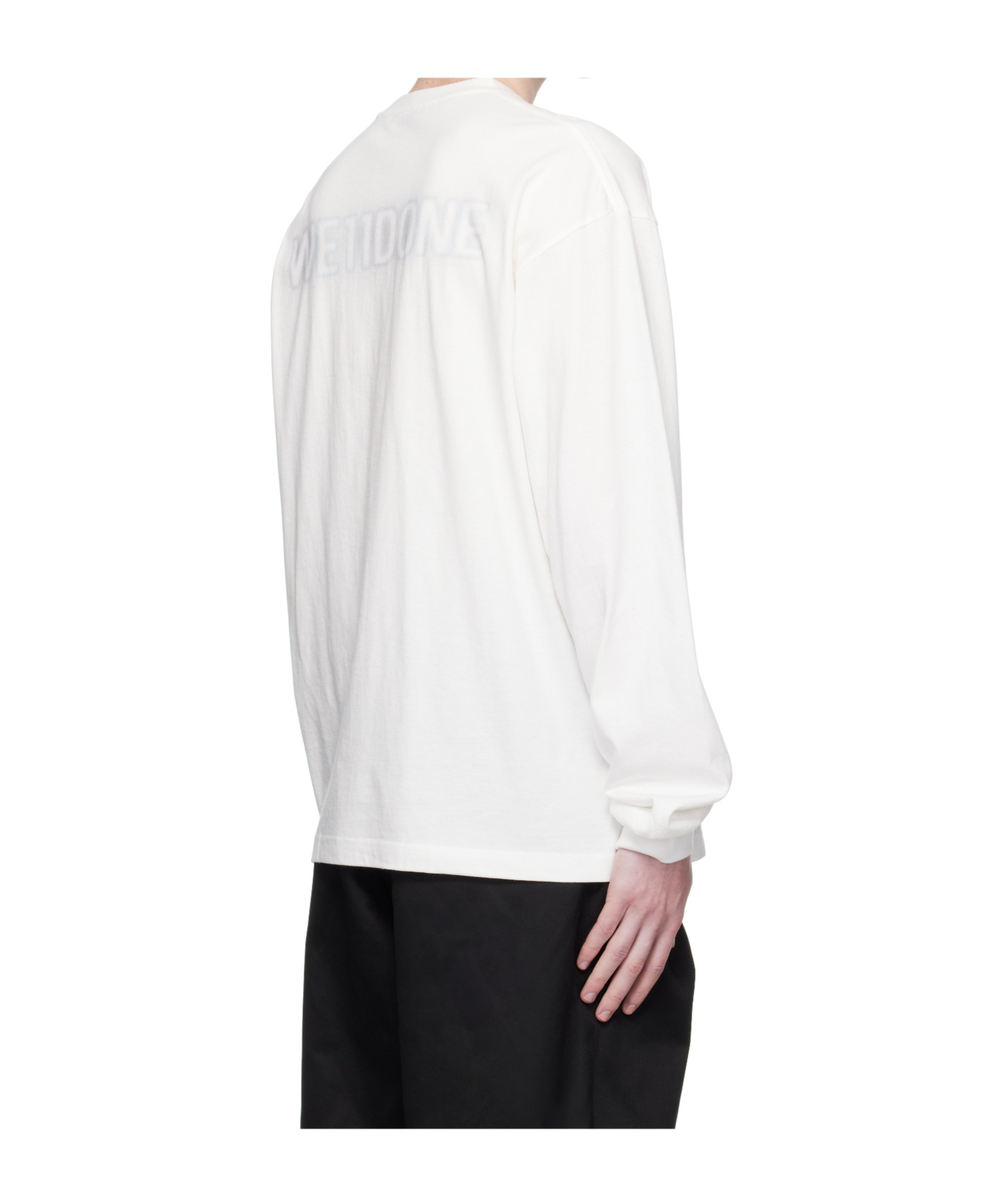 We11 Done White Glow Teddy Long-sleeved T-shirt In White