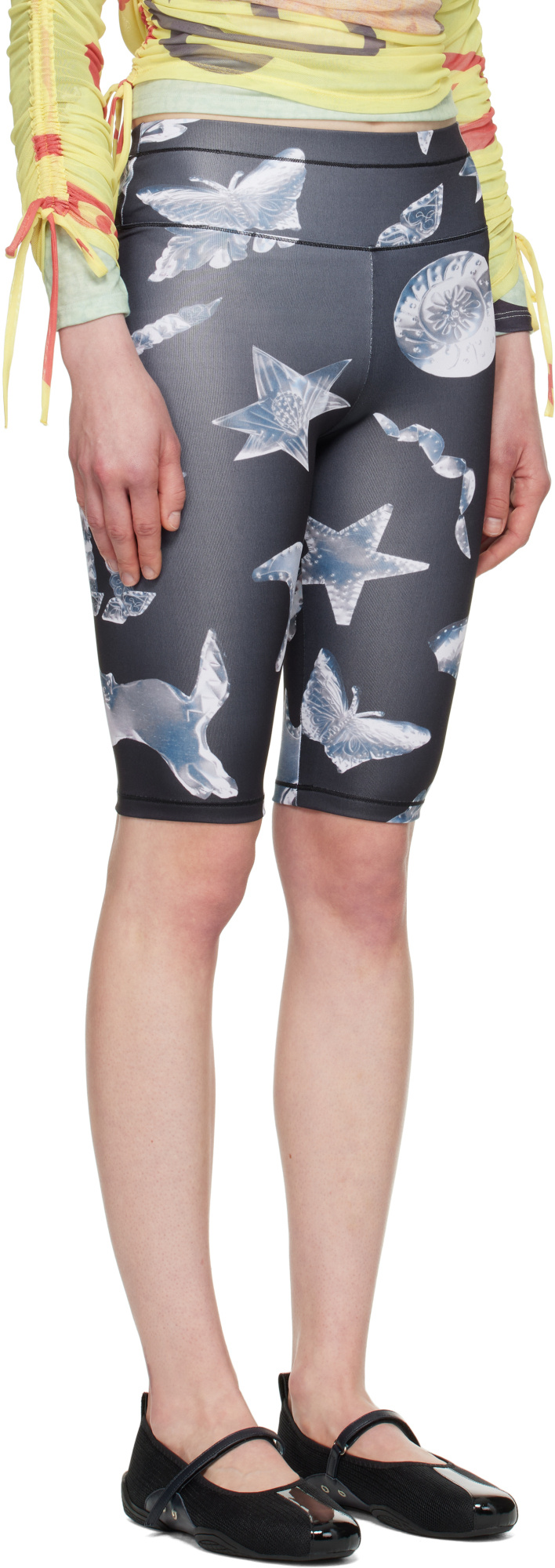 Chopova Lowena Black Workshop Bike Shorts In Multicolor