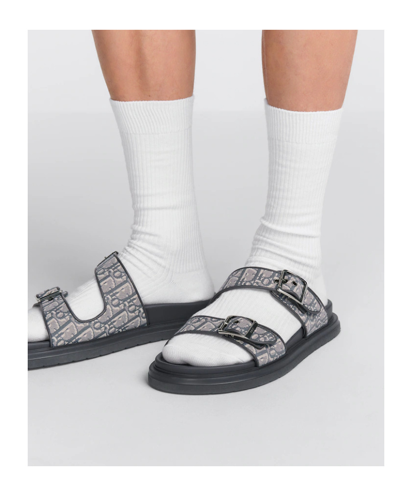 Dior Logo Aqua Slippers In Black