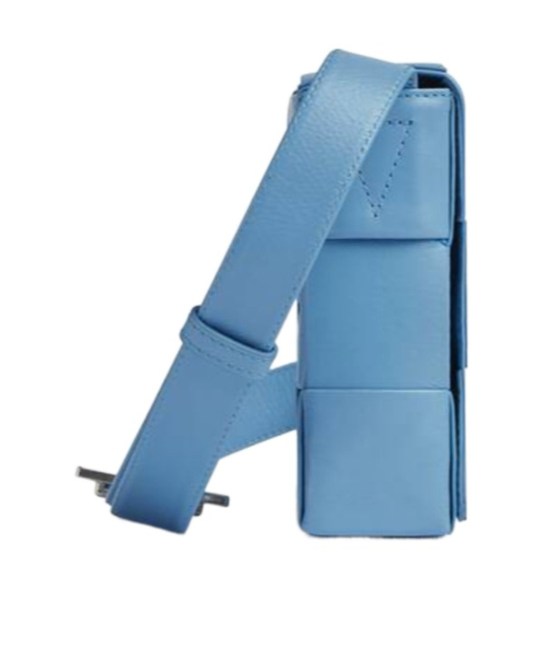 Bottega Veneta Medium Cassette Logo Shoulder Bag In Blue