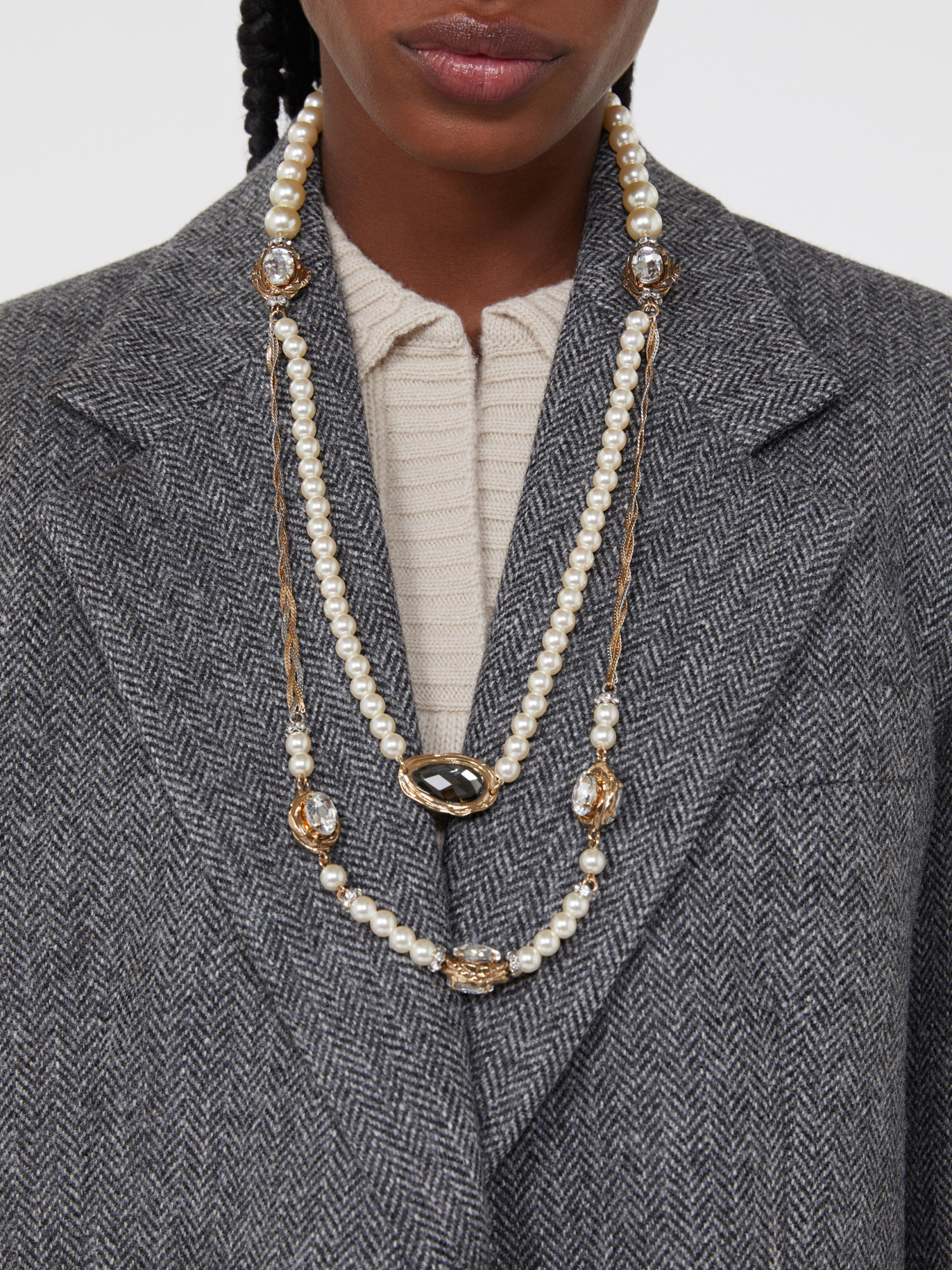 Weekend Max Mara Beaded Necklace In Gold