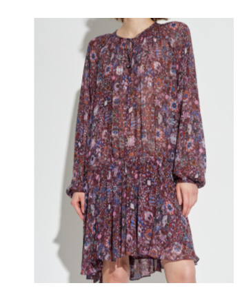 Isabel Marant Étoile Long Sleeve Dress In Multi