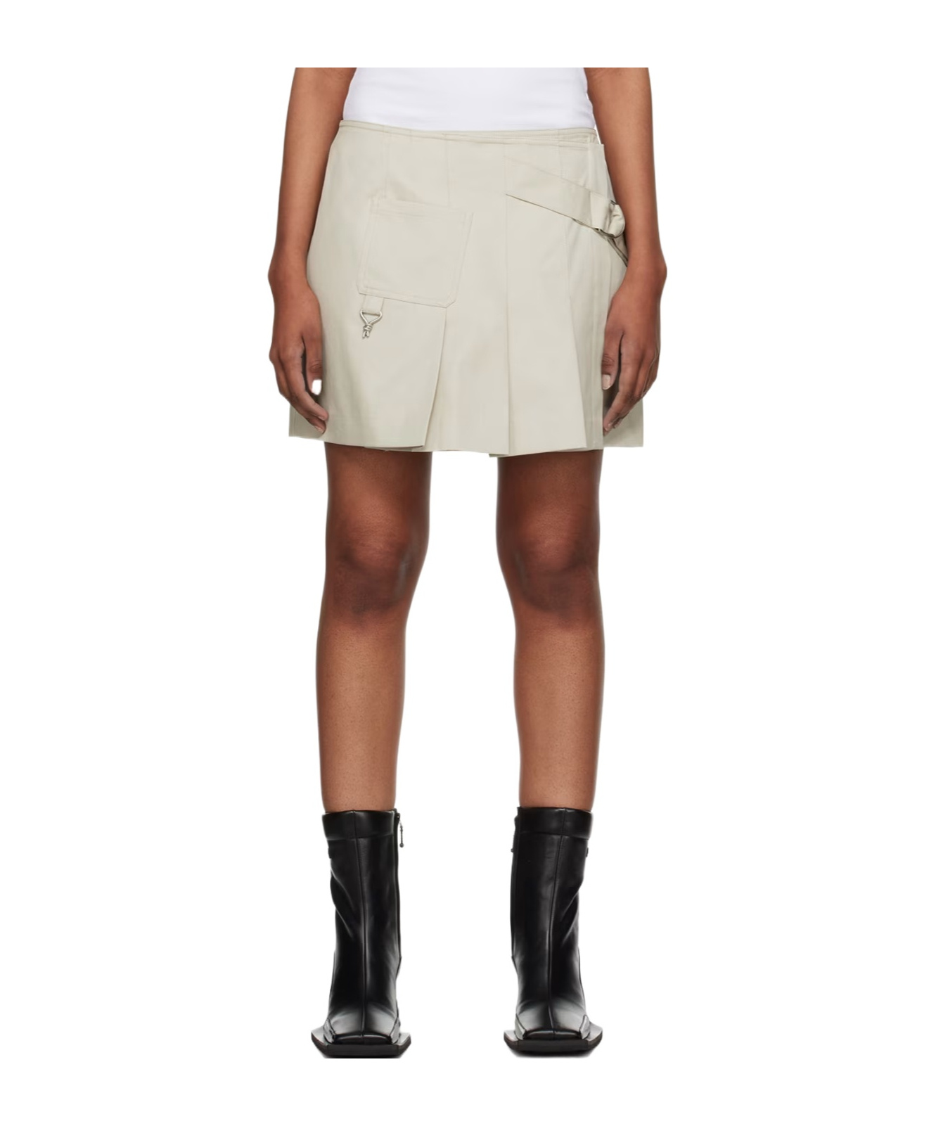 Eytys Asymmetric Pleated Miniskirt In White