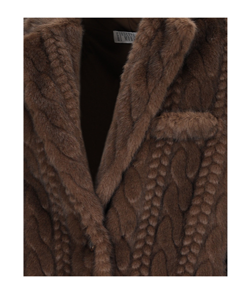 Giuseppe Di Morabito Brown Eco Fur Coat In Brown