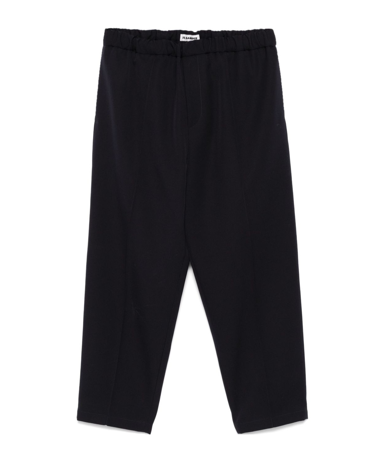 Jil Sander Gabardine Wool Trousers In Black