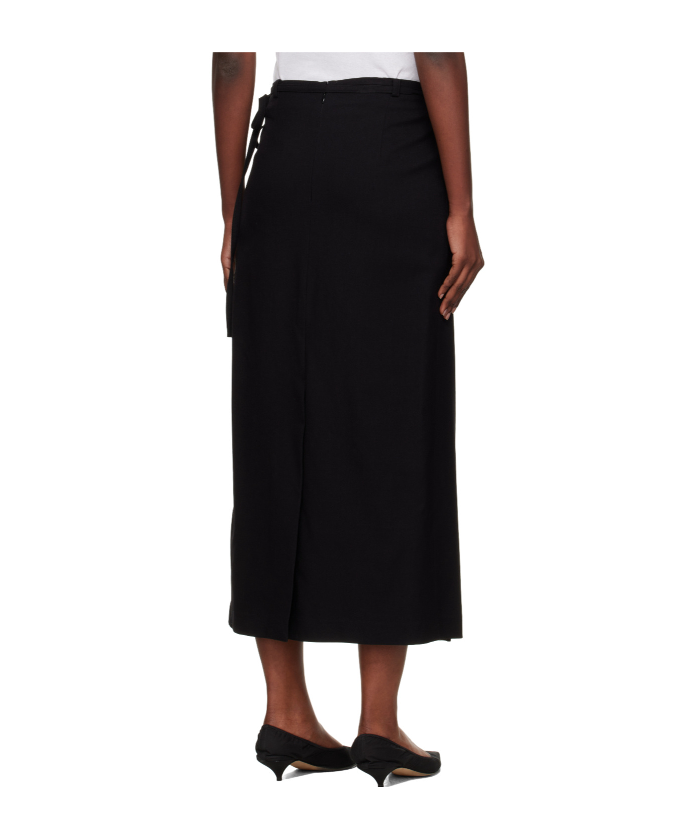 Dunst Black Wrap Maxi Skirt In Black