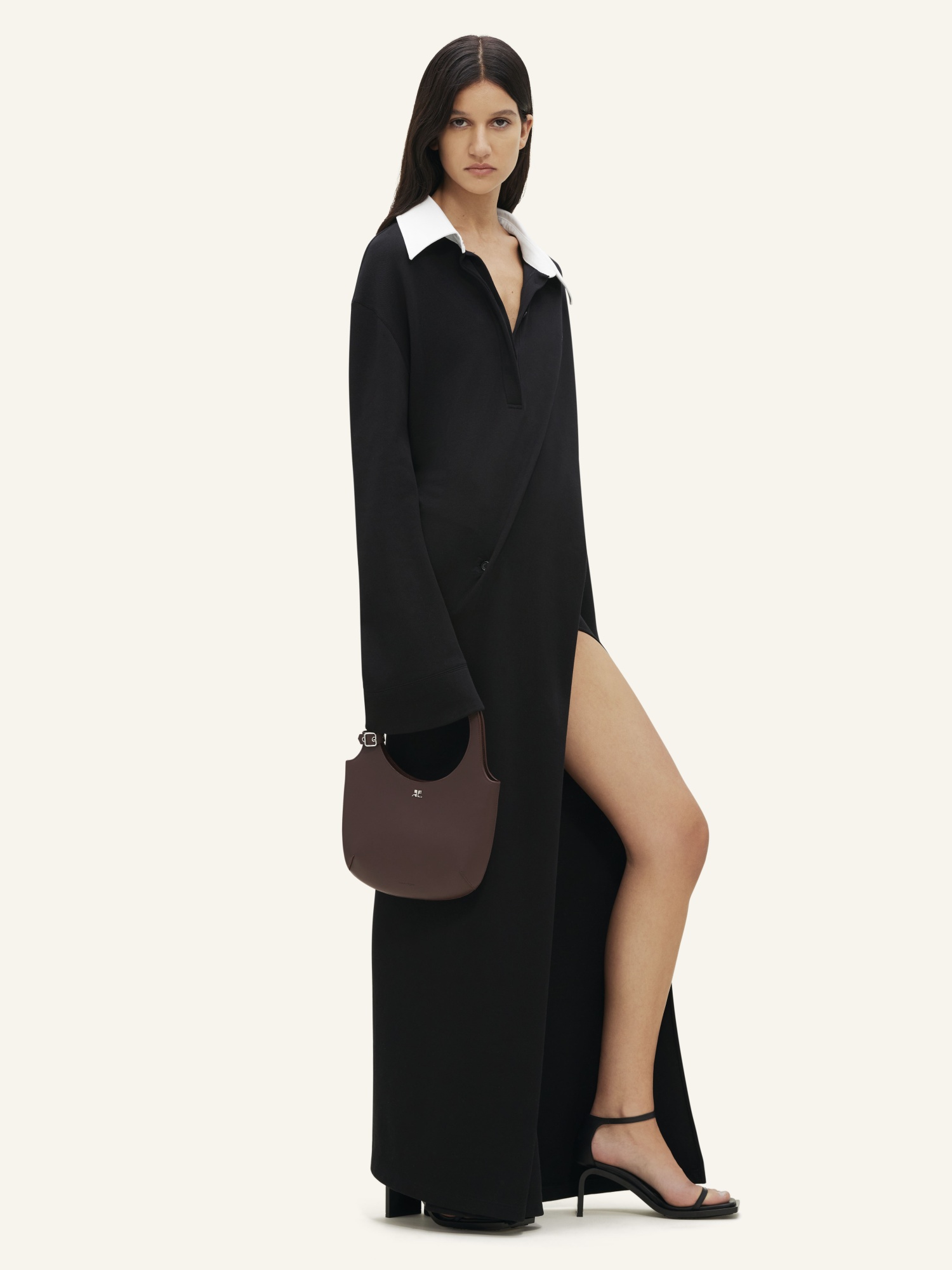 Courrèges Courreges Woman Midi Dress Black Size S Cotton, Polyamide In Black