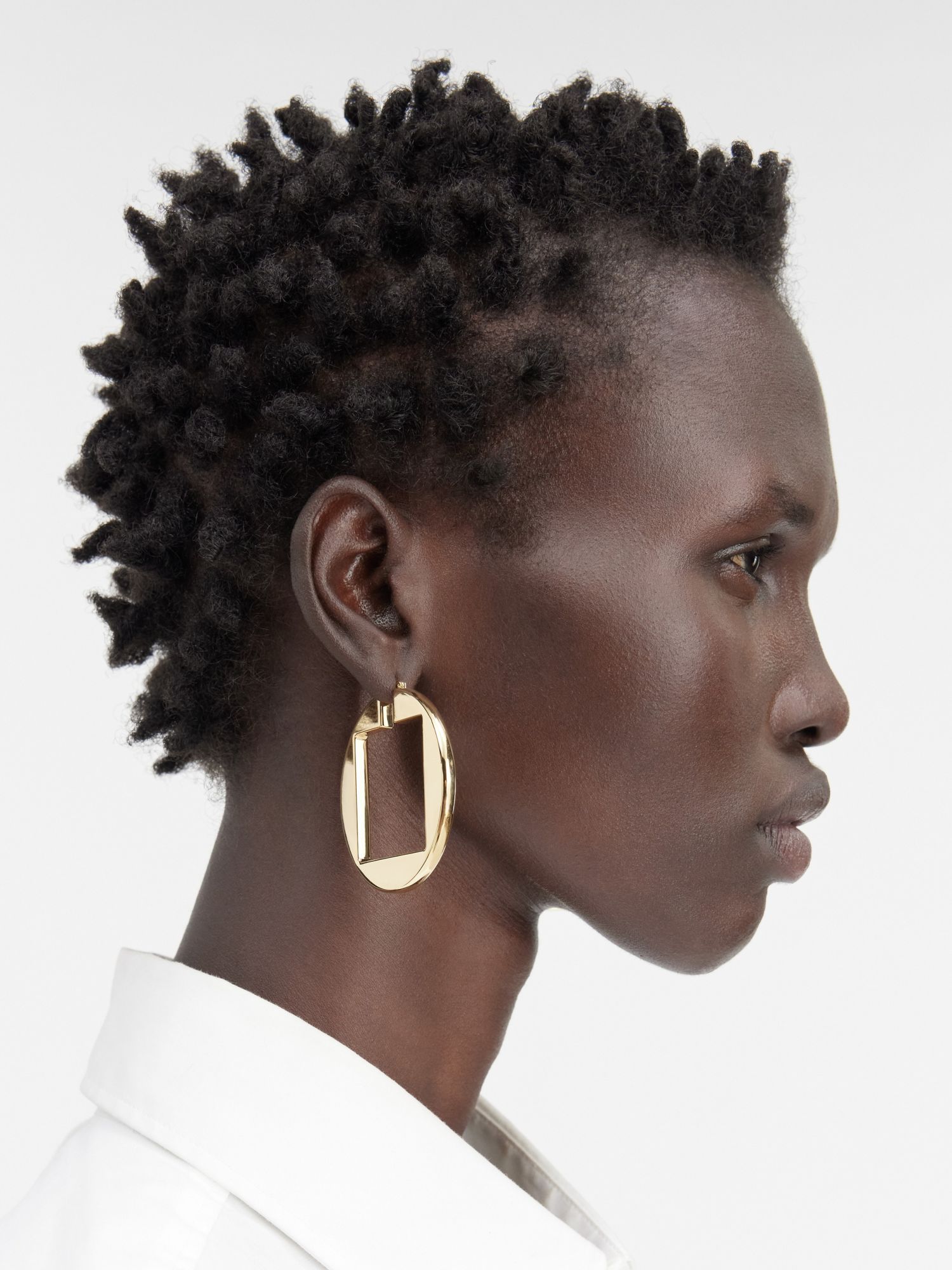 Jacquemus Les Creoles Rond Carré Hoop Earrings In Yellow
