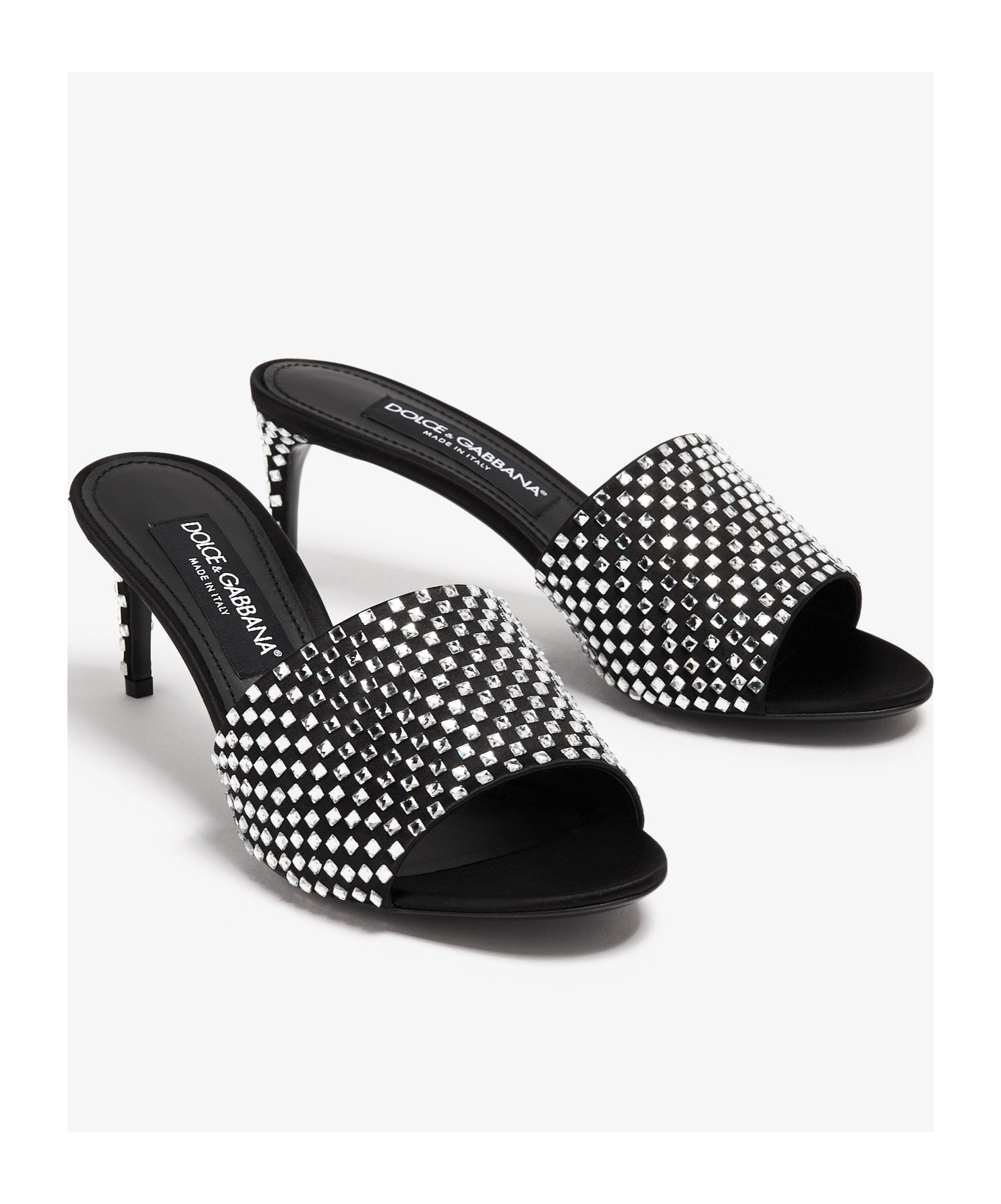 Dolce & Gabbana Keira 65 Rhinestone Embellished Mules In Black