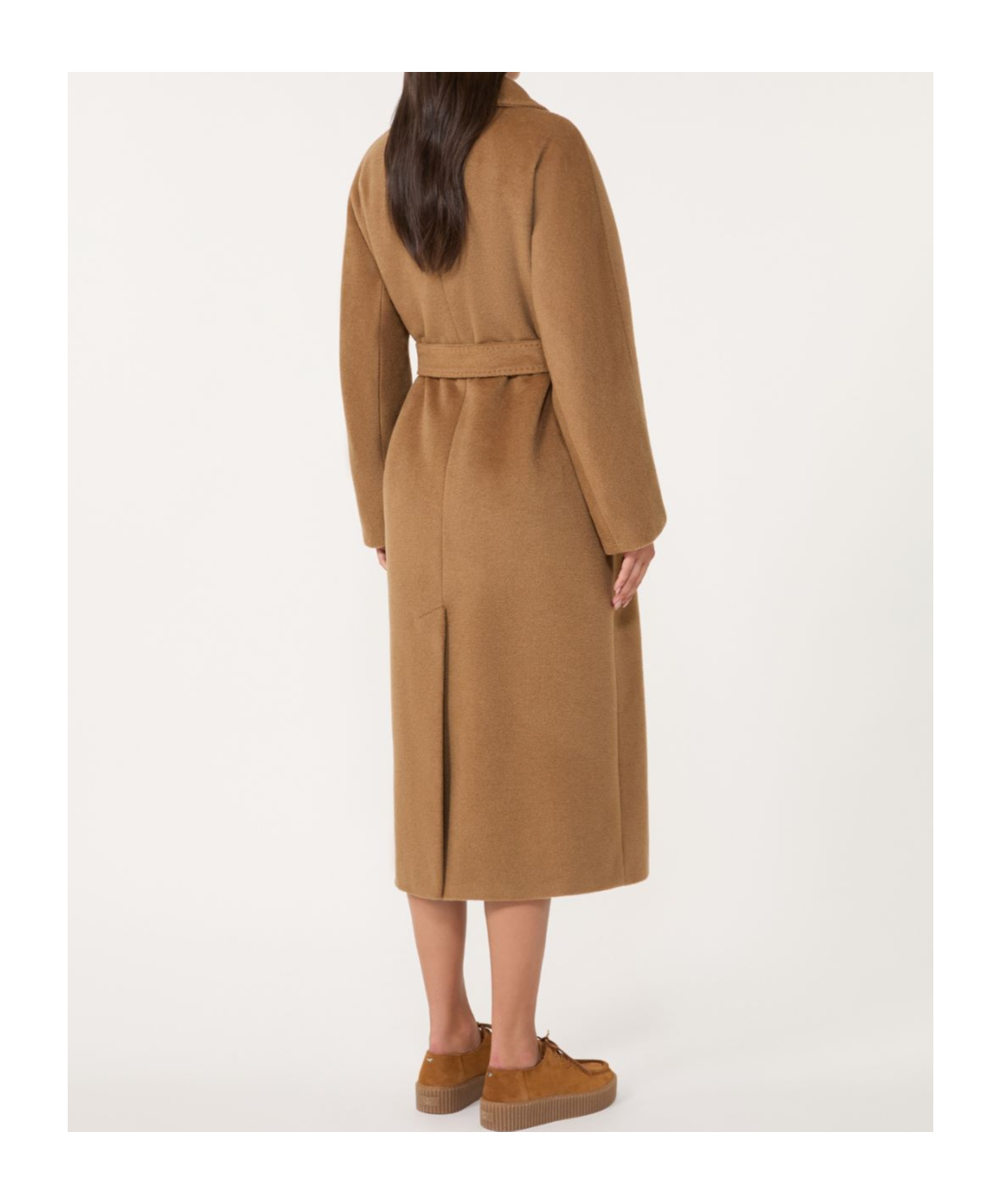 Weekend Max Mara Tempera Belted Long-sleeved Coat In Brown