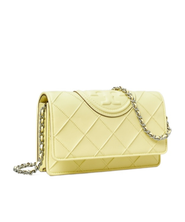 Tory Burch Fleming Soft Chain Wallet In Yellow