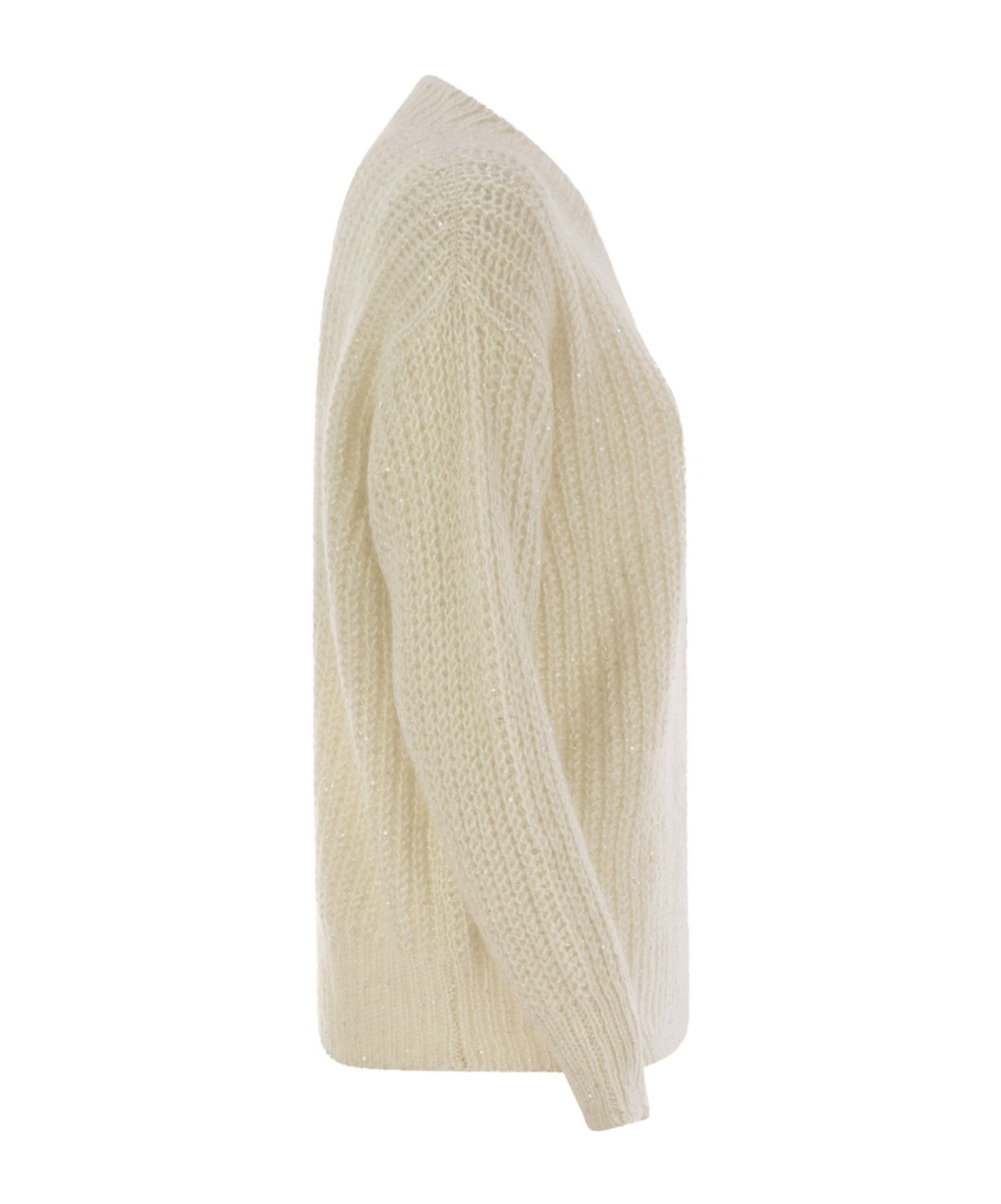 Herno V-neck Long-sleeved Sweater In White