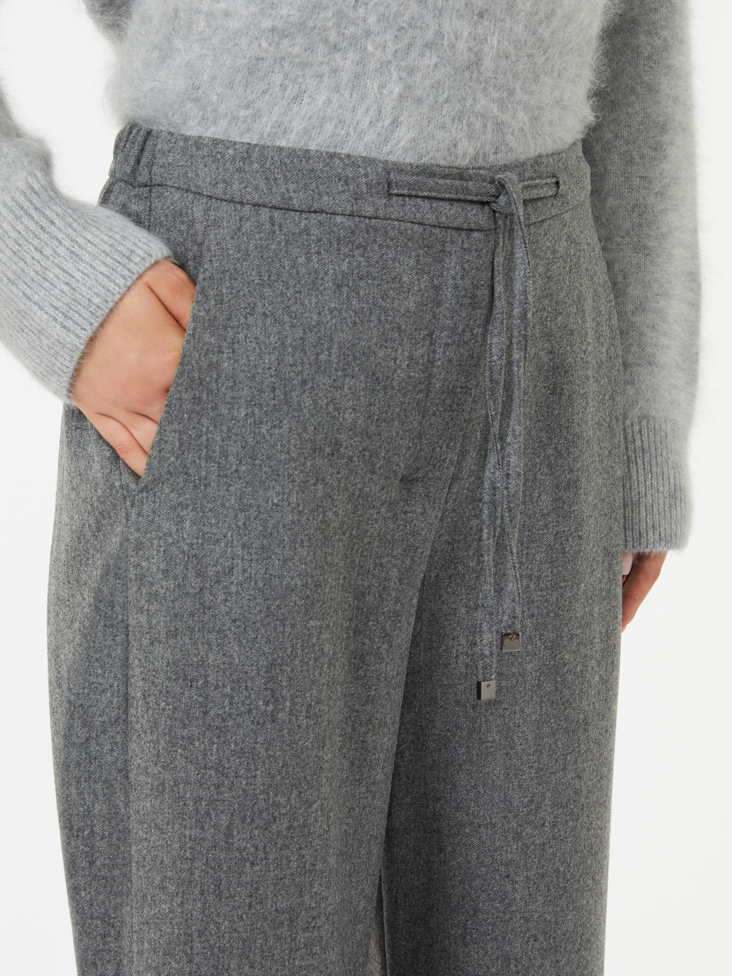 Max Mara Wool Joggers In Gray