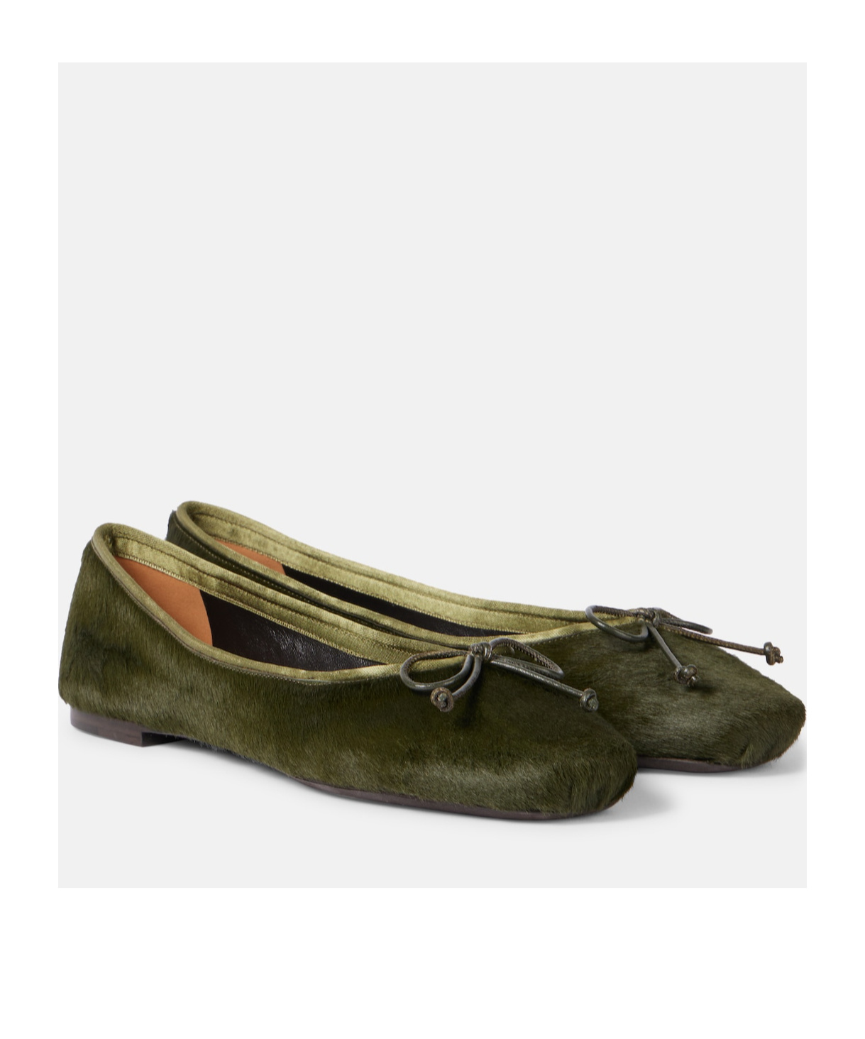 Khaite Charlotte Calf Hair Ballet Flats In Green