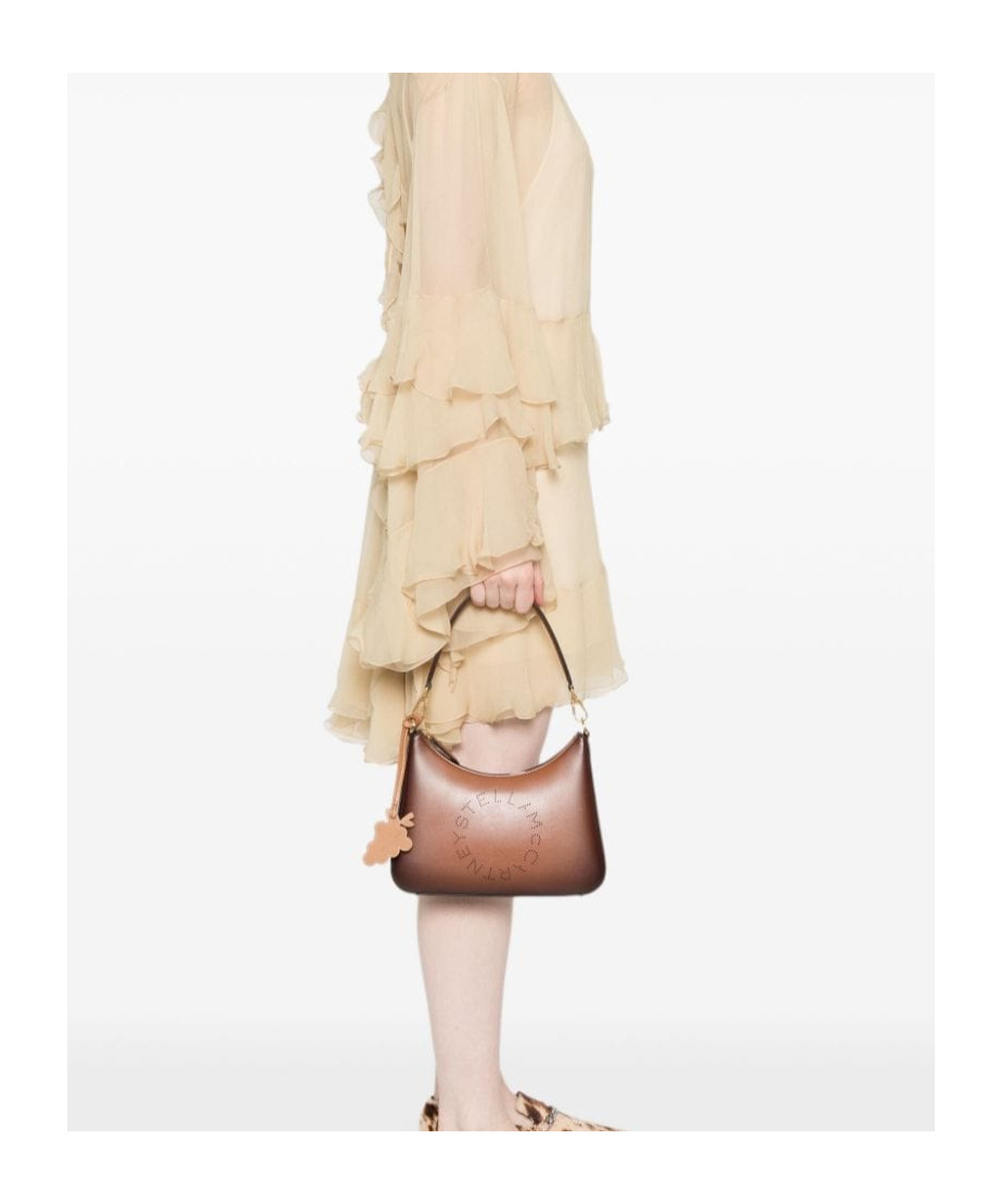 Stella Mccartney Zippered Shoulder Bag In Brown