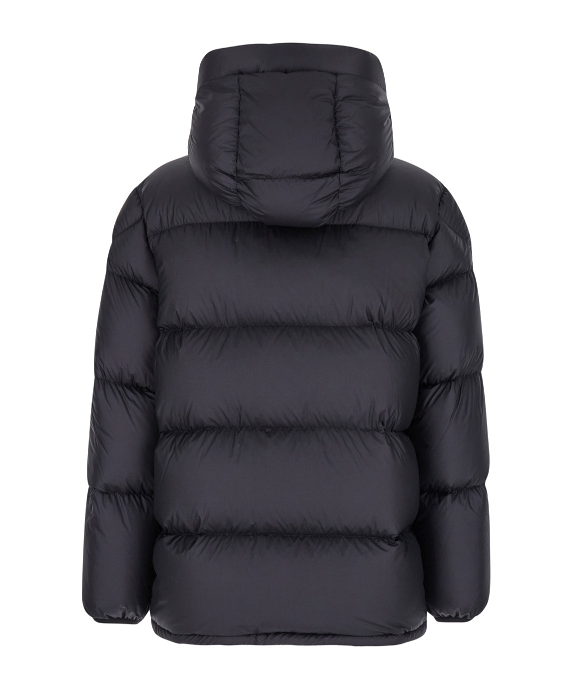 Moncler Long Black Down Jacket With Detachable Hood In Tech Fabric Man In Blue