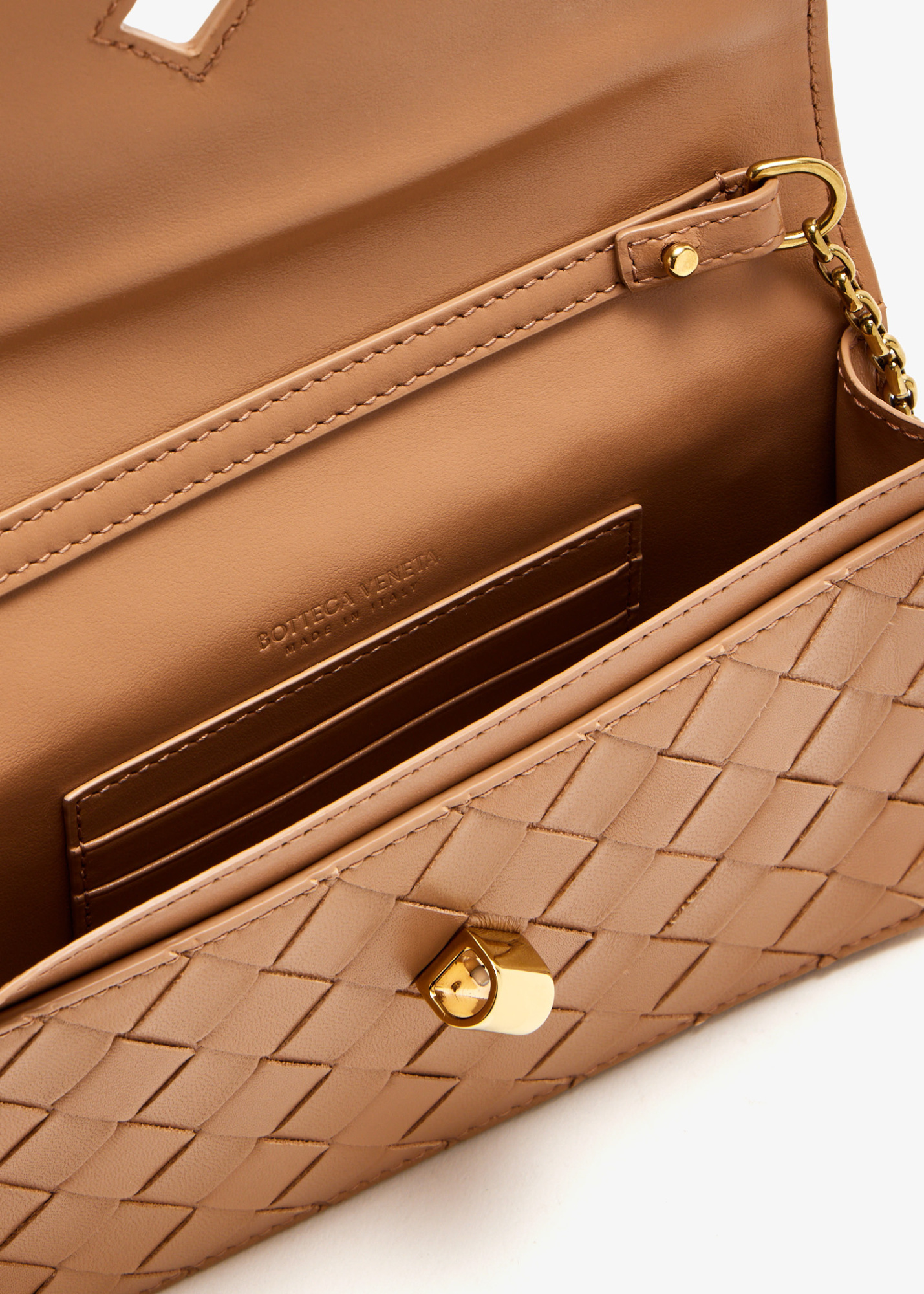 Bottega Veneta Andiamo Chain Wallet In Neutral