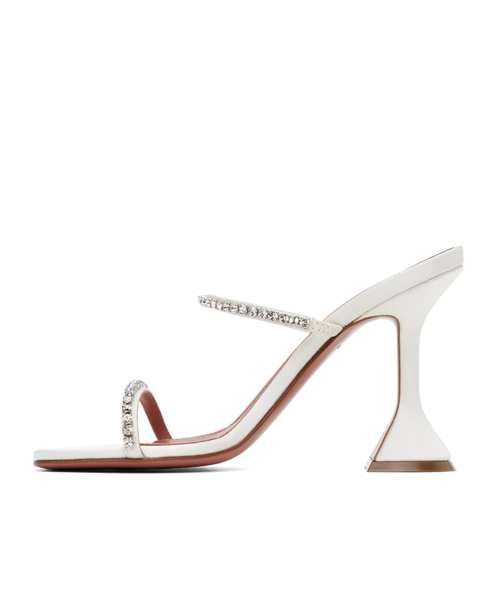 AMINA MUADDI GILDA SLIPPER CRYSTAL HIGH-HEELED SANDALS