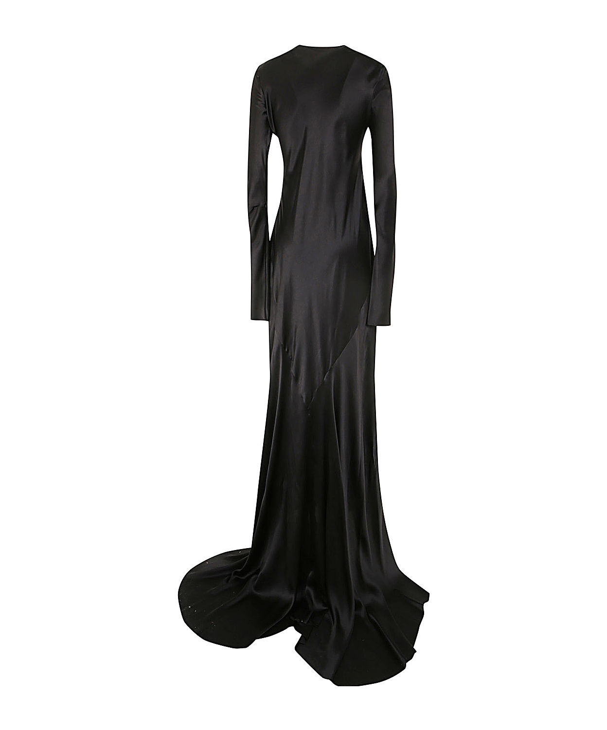 Ann Demeulemeester Demy X-long High Slit Long Sleeve Dress In Black