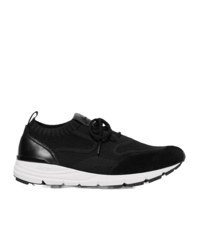 Scarosso Robbie Knitted Lace-up Sneakers In Black