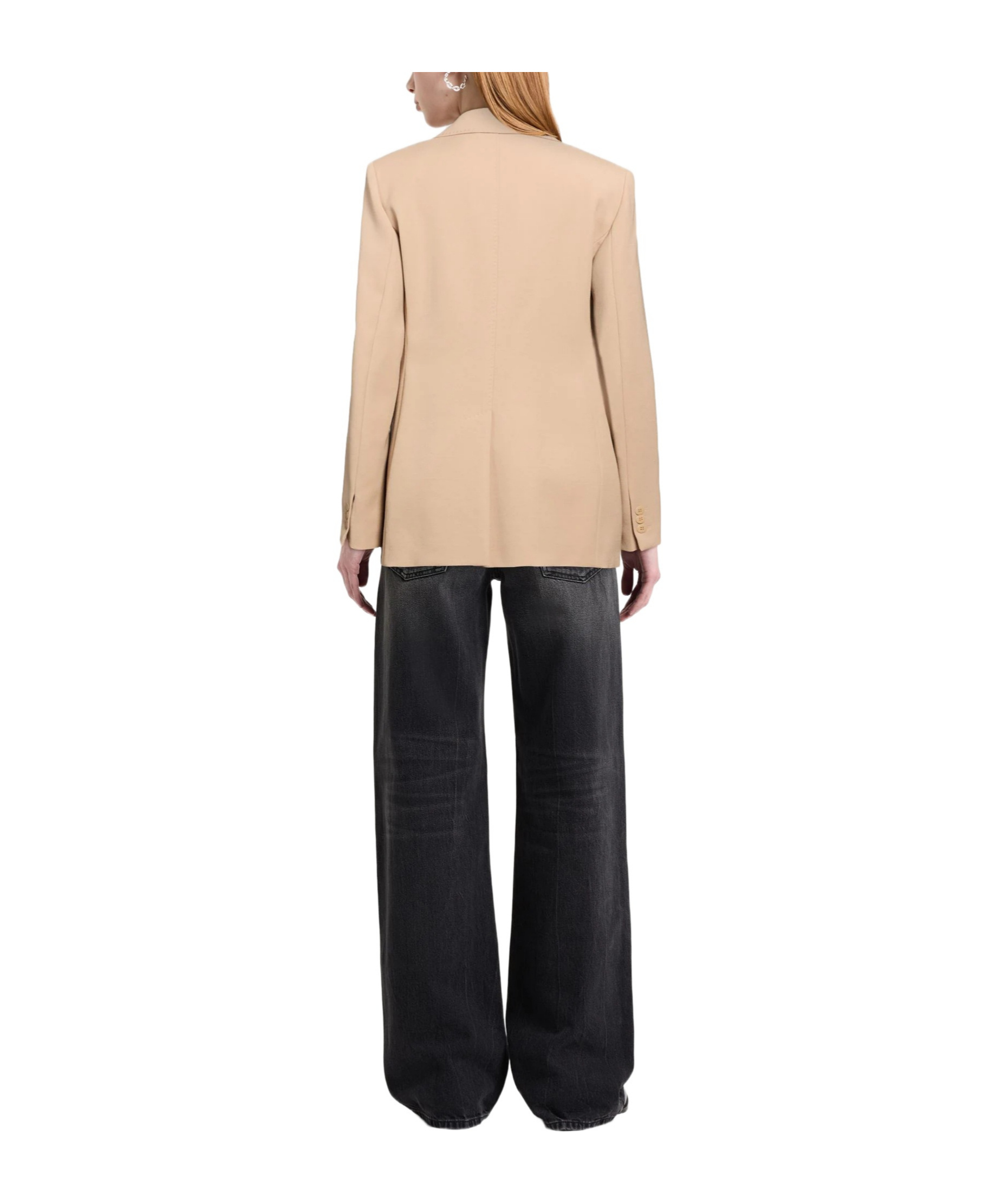 Max Mara Single- Wool Suit In Sand-colored