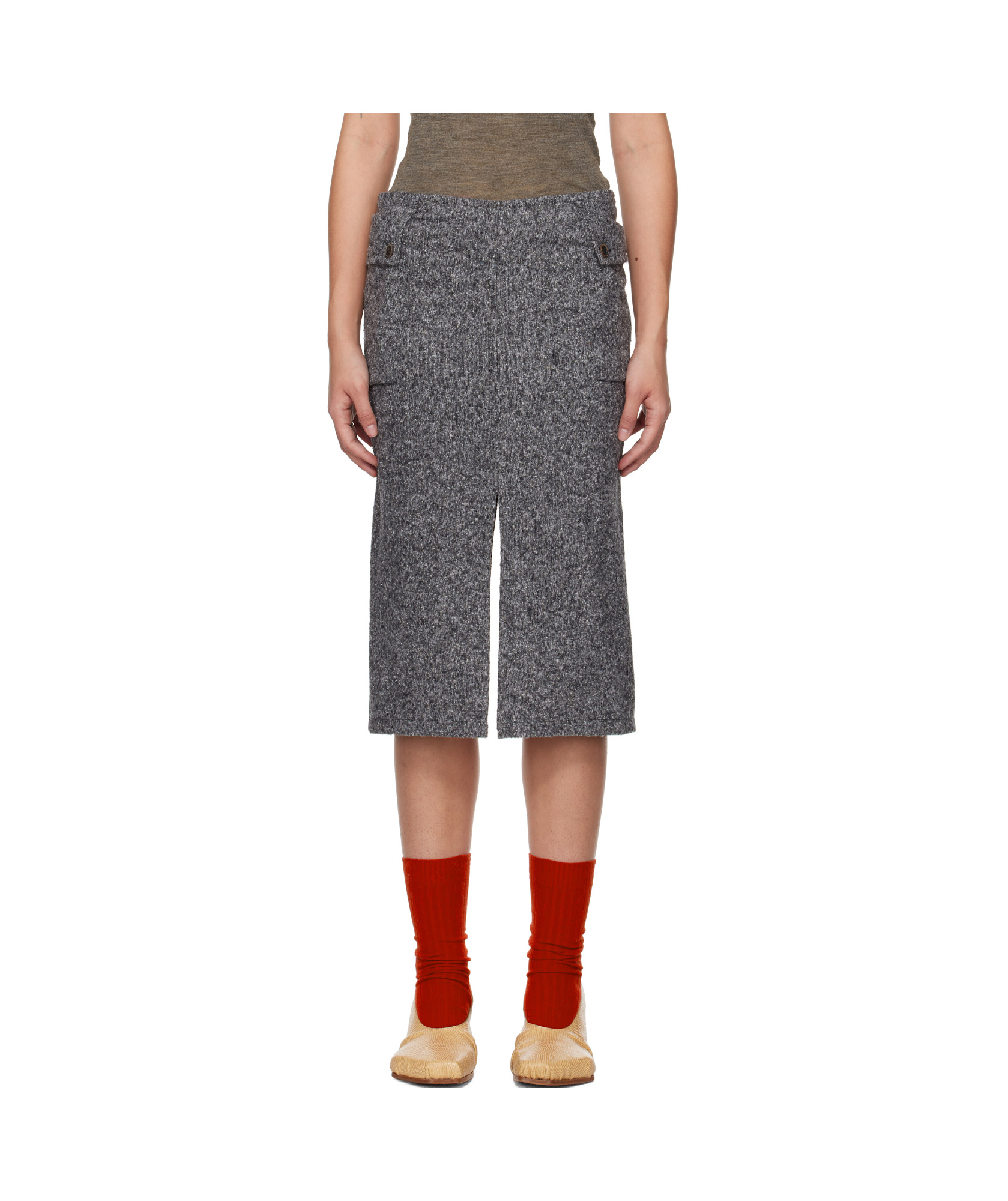 Magliano Gray Officina Midi Skirt In Gray
