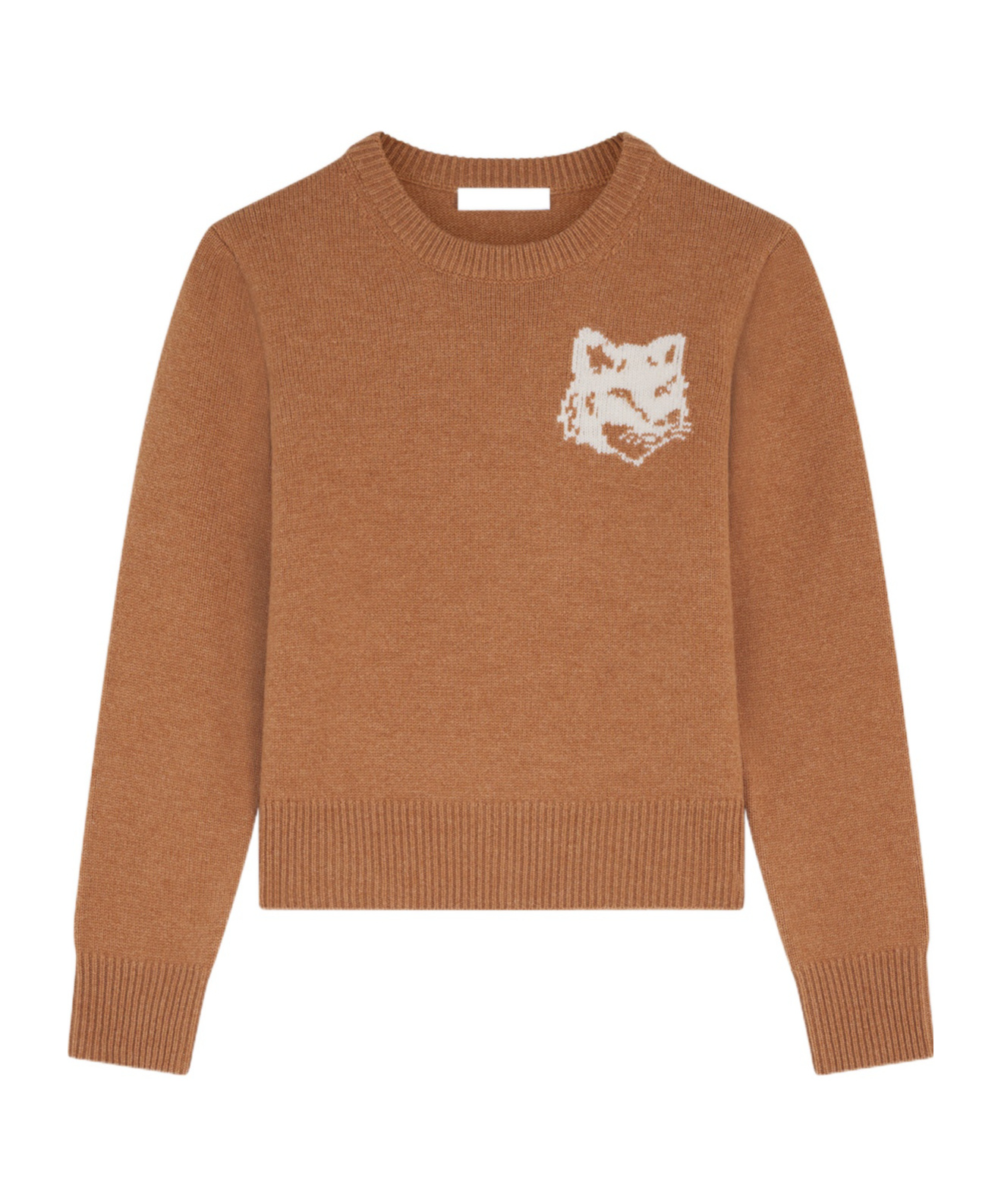 Maison Kitsuné Long-sleeved Sweater In Brown