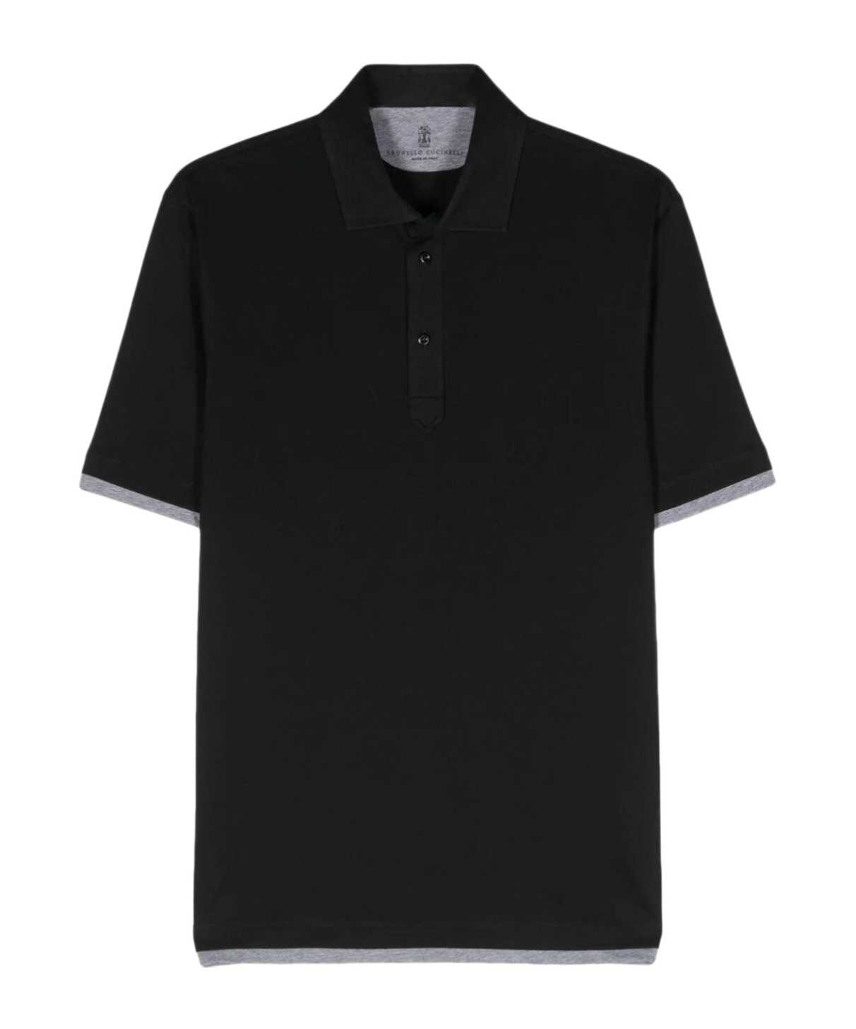 Brunello Cucinelli Layered-effect Polo Shirt In Black