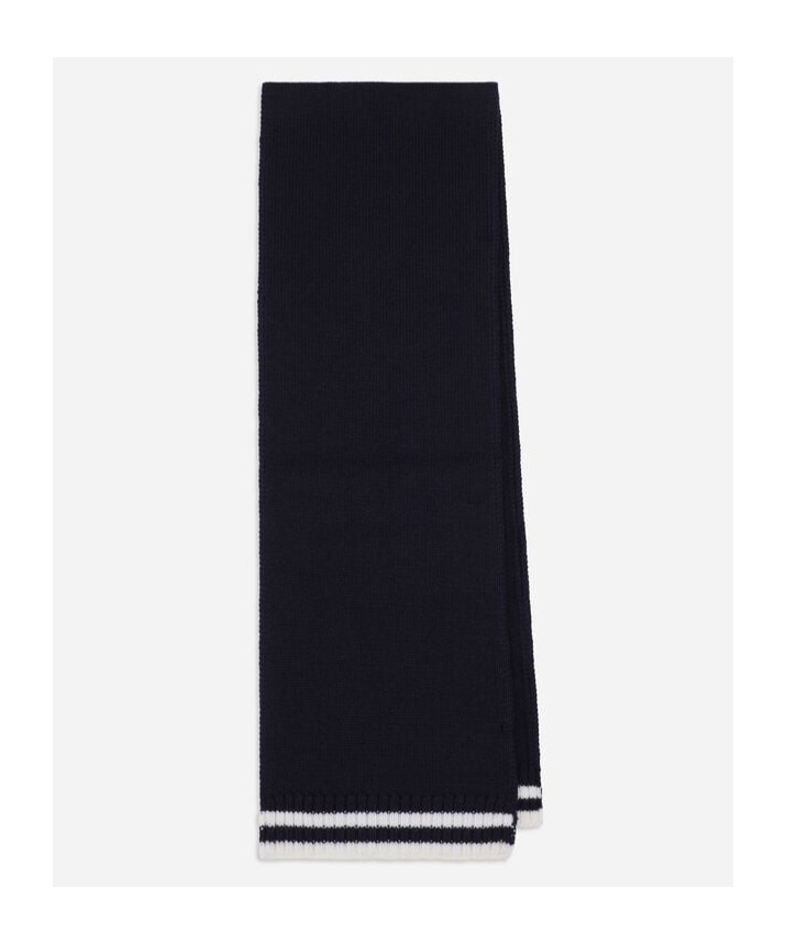 Dolce & Gabbana Embroidered-logo Knitted Scarf In Black