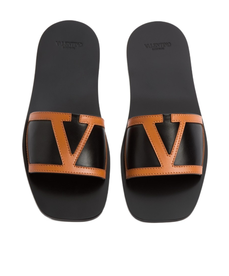 Valentino Viva Superstar Slide Sandal In Nappa Leather In Black