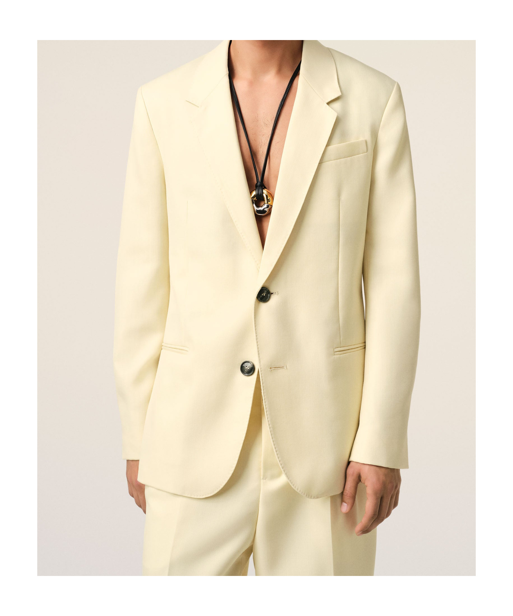 Ami Alexandre Mattiussi Yellow Wool Semi-lined Jacket Yellow In Butter Color