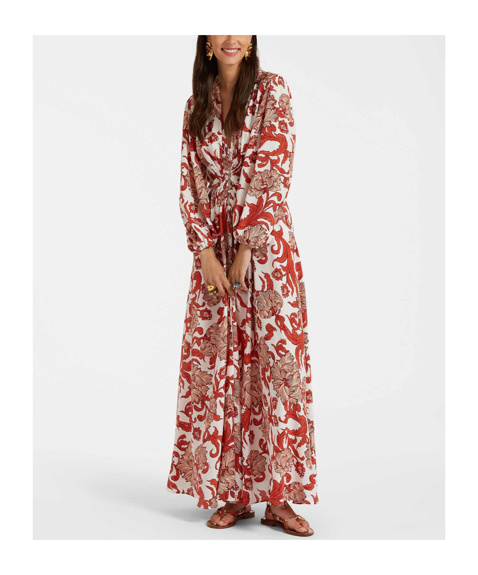 Shop La Doublej Print Dress In Brown