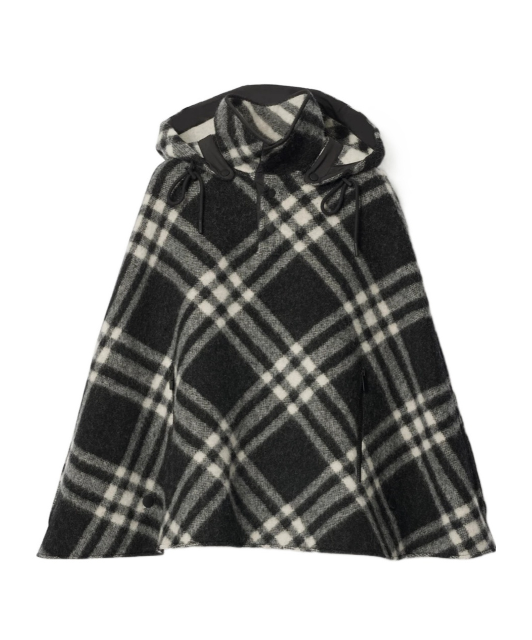 Burberry Check Wool Poncho In Multi