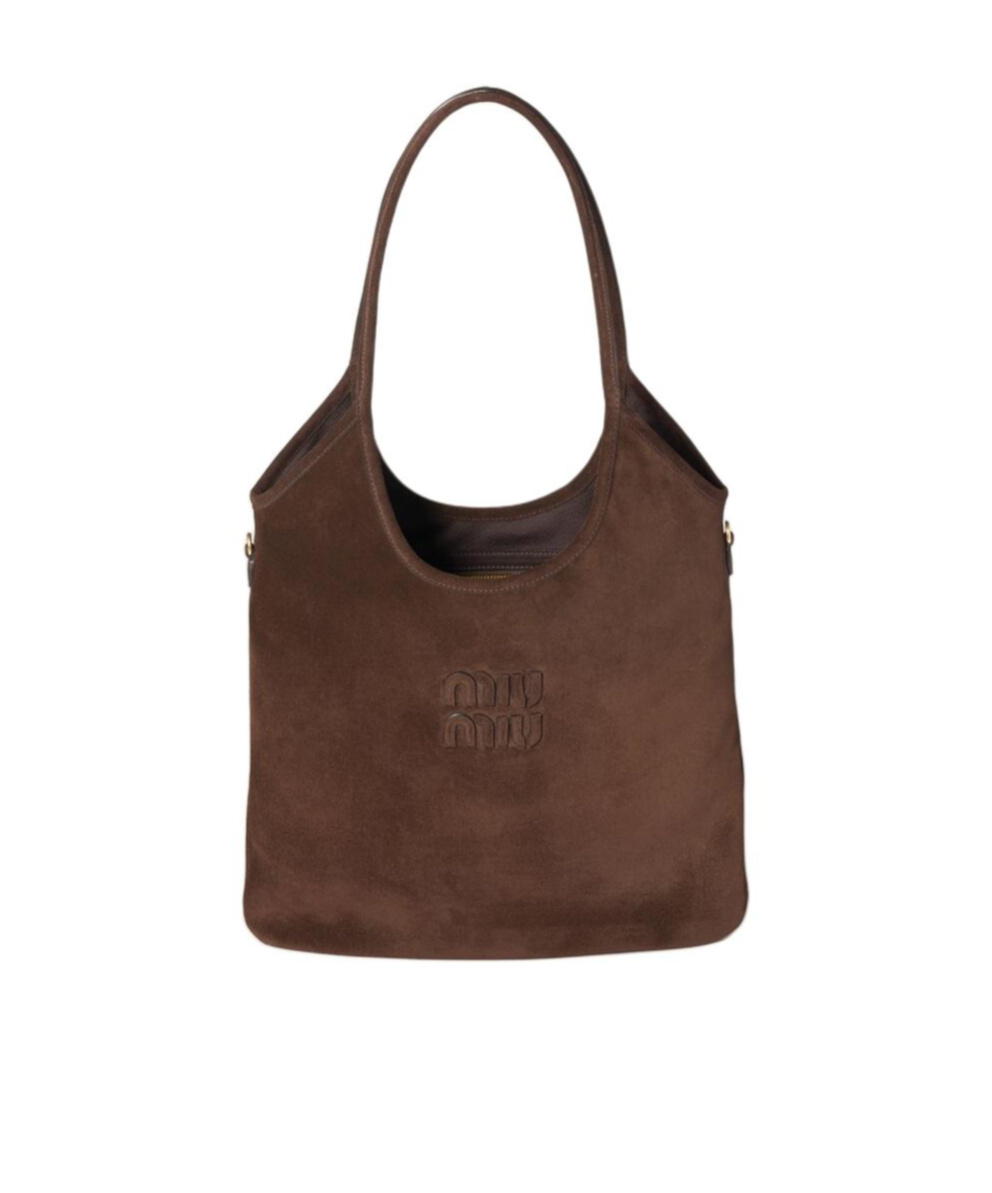 Miu Miu Double Handle Handbag In Brown