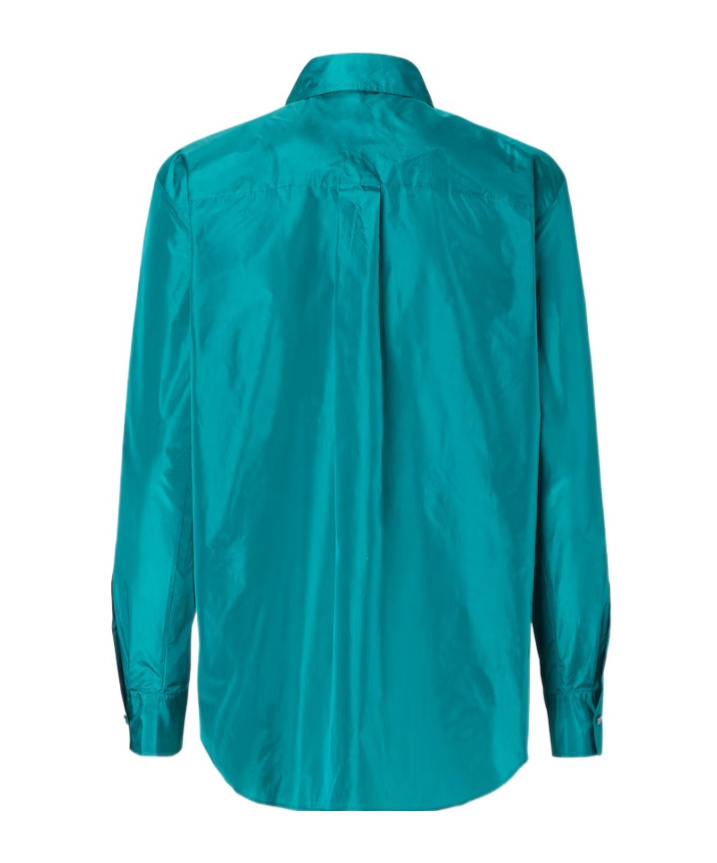 Fendi Light Blue Silk Taffeta Shirt In Blue