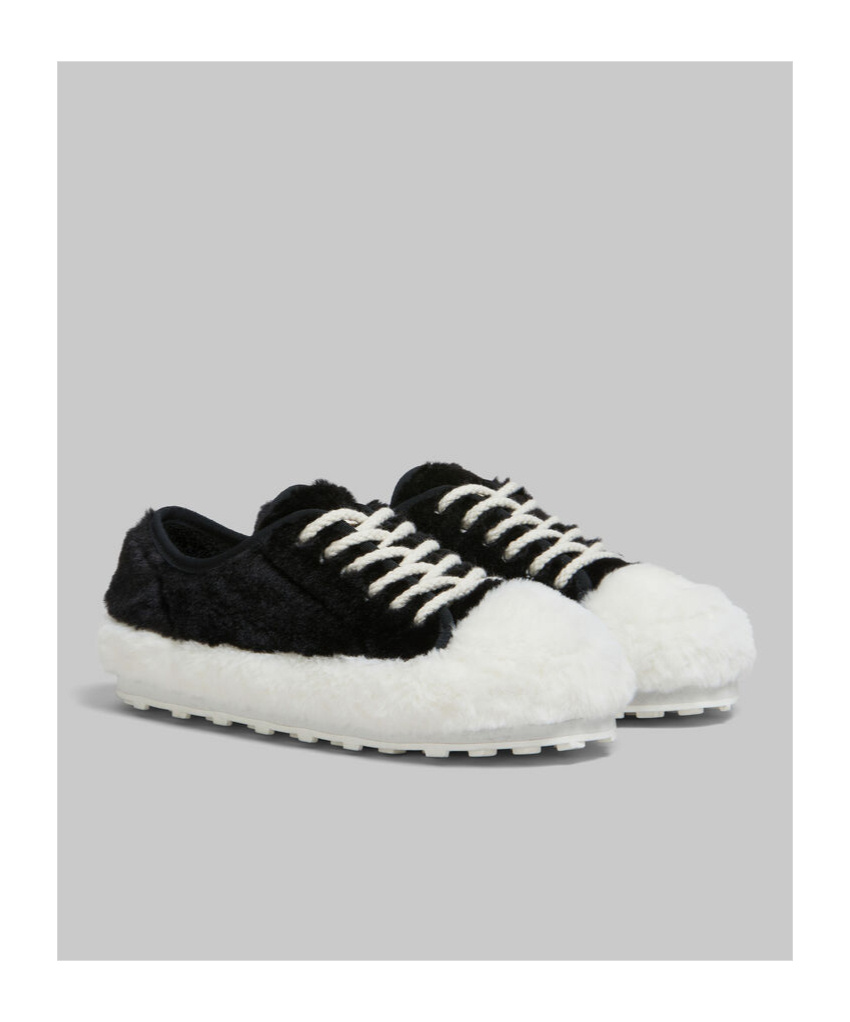 Marni Teddy Lace-up Sneakers In White