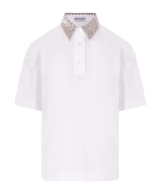 Brunello Cucinelli Short-sleeved Polo Shirt In White